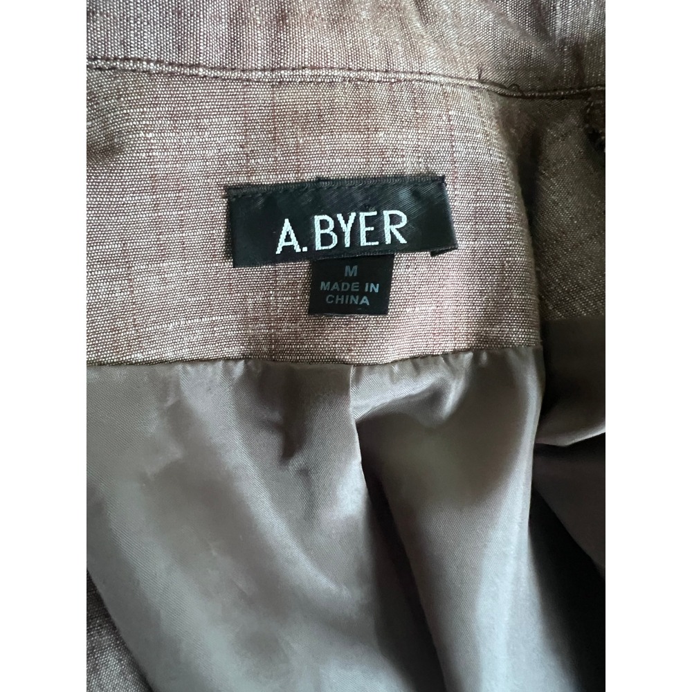A. Byer Office Siren Short Sleeve Belted Blazer Jacket Puff Sleeve Utility Top M - Picture 6 of 6